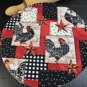 Farmhouse Rooster / Beige‎ Polka Dot KitchenAid Mixer Mixing Bowl Cover Baking